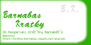 barnabas kratky business card